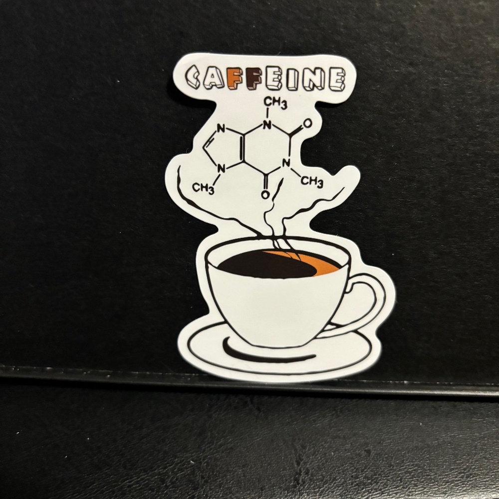CAFFEINE CHEMISTRY  COFFEE CUP STICKER